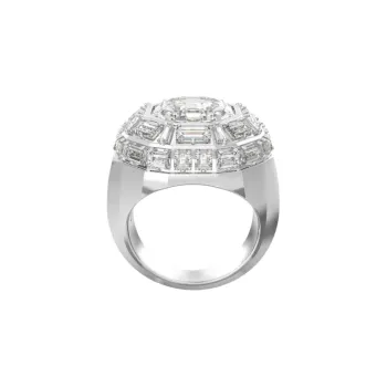 Swarovski Rhodium Plated Rings Unisex Silver