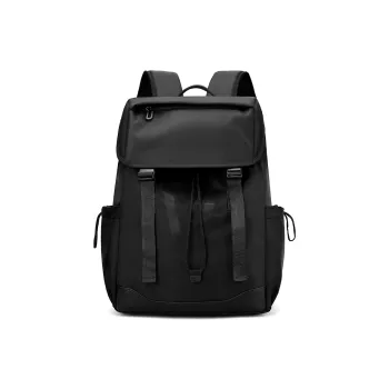 H YXIANG Nylon Fabric Backpack Unisex Black/Gray