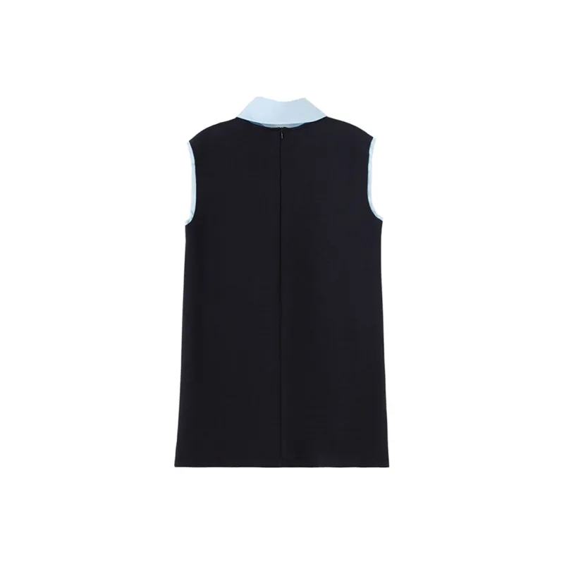 SOON FLOWER Sleeveless Dress Women's Navy Blue-1