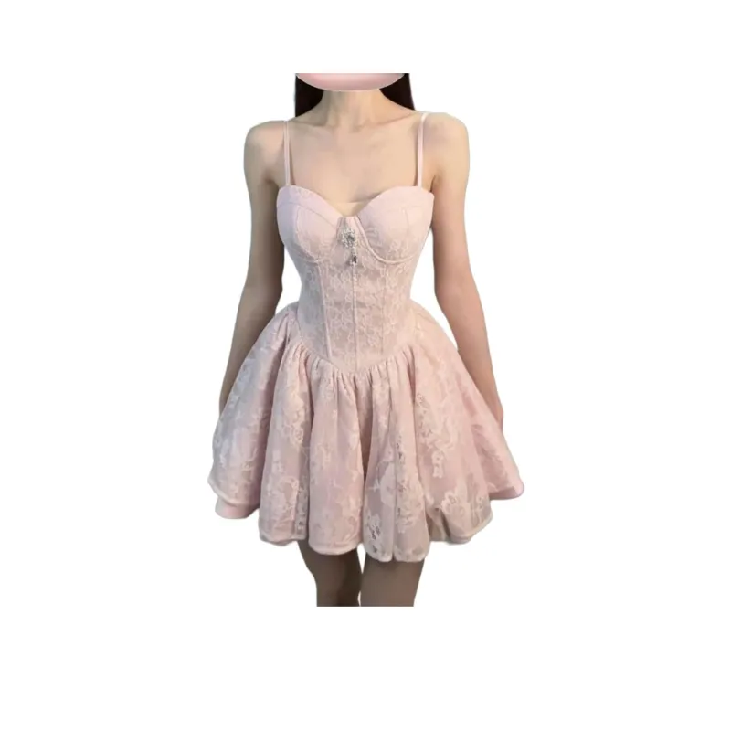 Mu Xiao Xin Slip Dresses Women's Pink-0