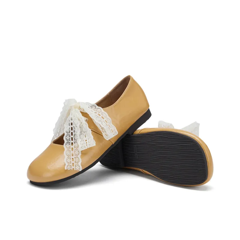 Hotwind Cream Lace Series Mary Jane Women's Casual Shoes Flat Women's-14