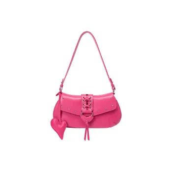 ONE TIME Synthetic Leather Shoulder Bag Trumpets Women's Pink Guava/Black
