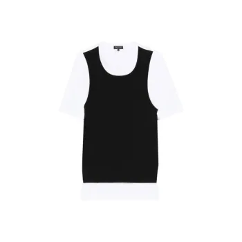 Comme Des Garçons Homme Plus Layered Two Tones Short Sleeve T Shirt