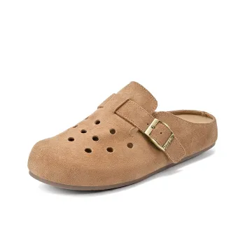 La Chapelle Abrasion Resistant Closed Toe Slippers Women's Brown