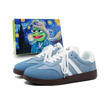 Pepe The Frog Skateboard Shoes Unisex Low Top Black/White/Blue