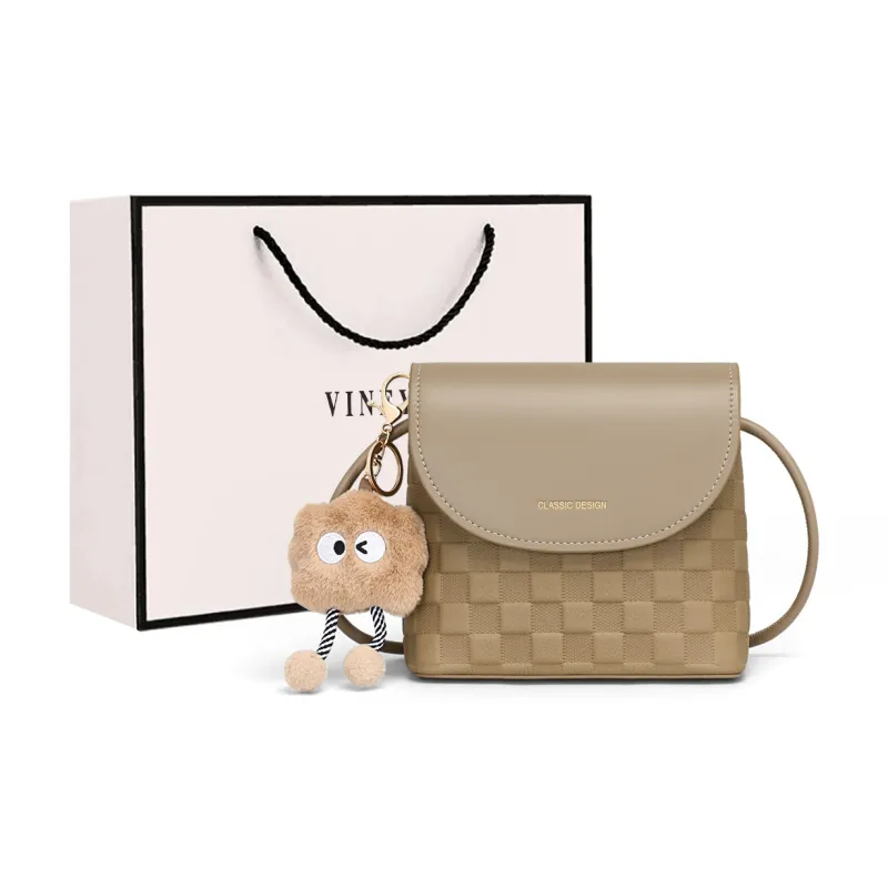 VINEY Cow Leather Shoulder Bag, Crossbody Bag, Cell Phone Pouch Regular Women's Elephant Gray-0