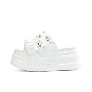 Rosa Bianca Abrasion Resistant Slide Slippers Women's White