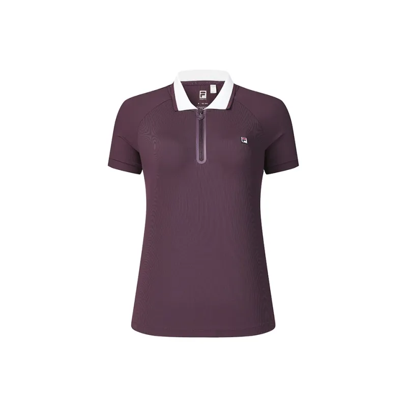 FILA Polo Shirt Women's Dark Coffee Brown-2