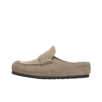 Birkenstock Naples Rubber Sole Abrasion Resistant Closed Toe Slippers Unisex Taupe Narrow
