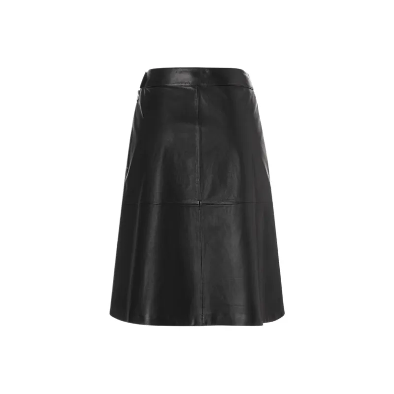 BOGNER HEDI L Leather Long Skirt Women's Black-1