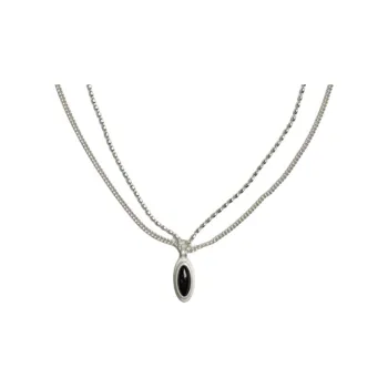 OLIO E ACETO 925 Sterling Silver Necklaces Unisex Black/White