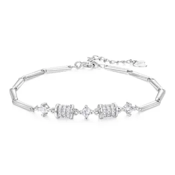 Wylyp 925 Sterling Silver Versatile Elegance Brightening Luxurious Commute Bracelets Women's Silver white Gift Box