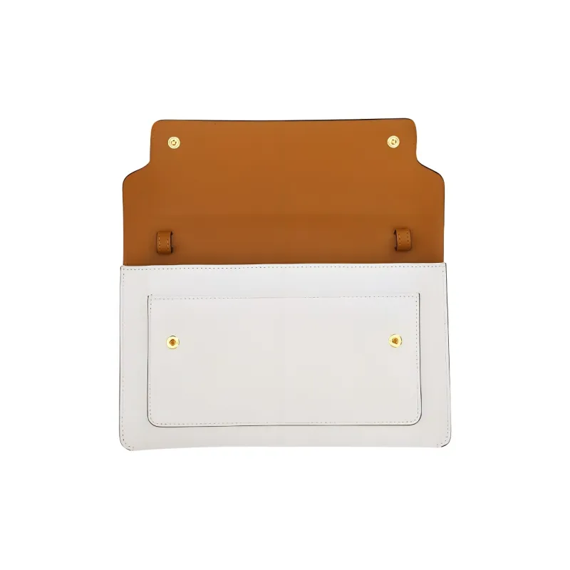 MARNI Leather Crossbody Bag Women's White/Light Brown-2