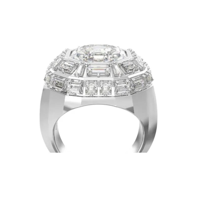 Swarovski Rhodium Plated Rings Unisex Silver-2
