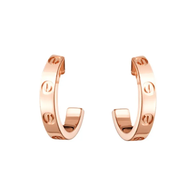 CARTIER 18K Rose Gold Earrings Women's Rose Gold-3
