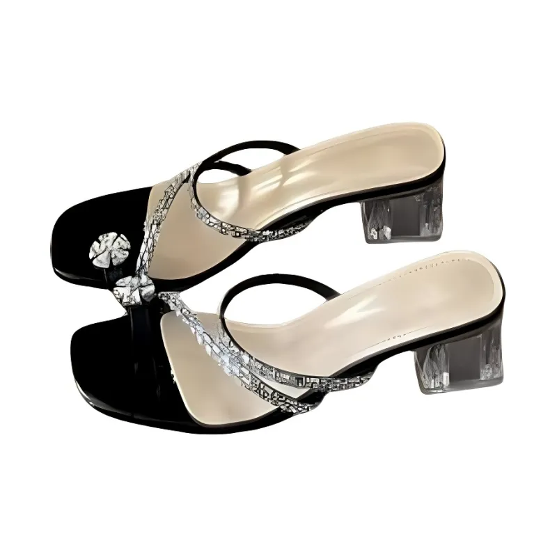 Ke Jiayi Platform High Heel Sandal Summer Outerwear Refined With Skirt Roman Beach French Flip Flops-5
