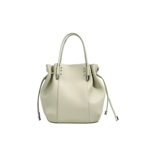 ROBERTA DI CAMERINO Cow Leather With Synthetic Leather Bucket Bag, Shoulder Bag, Handbag Women's Matcha/apricot