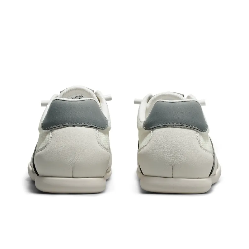 Desai Casual Shoes Men Low Top White Gray, White Green-3