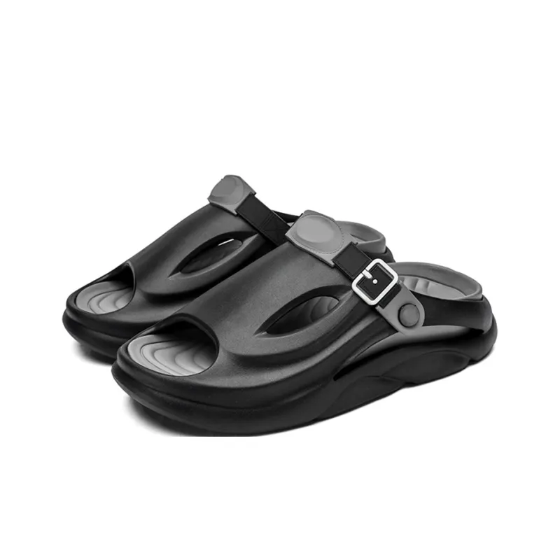 OUGLEMEN Beach Sandals Unisex Black Gray/Black Purple/Beige Brown/White Moon/Olive Green-3