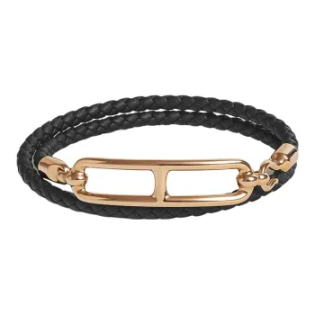HERMES Leather Wristbands Unisex