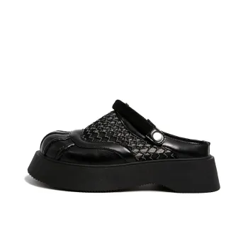 VAEL Rubber Sole Cut Out Quiet Abrasion Resistant Slip Resistant Closed Toe Slippers Women's