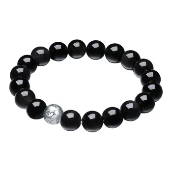 LIU GUI FU JEWELRY Natural Obsidian Bracelets Unisex