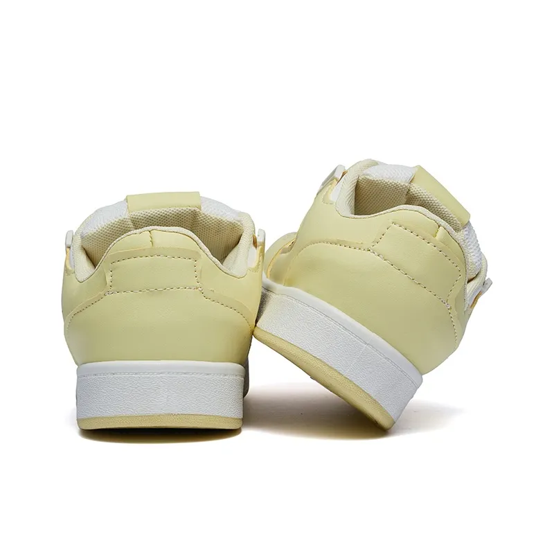 VKOI 1999 Slip Resistant, Lightweight, And Breathable Low Top Skateboard Shoes Women's Light Yellow-5