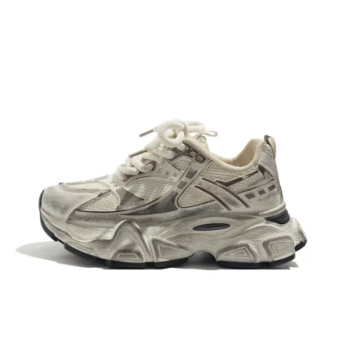 BEIER Breathable Height Increase Low Top Chunky Sneakers Women's Beige
