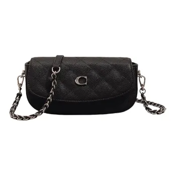 PESASRIE PU Shoulder Bag, Crossbody Bag Women's Black/Ecru