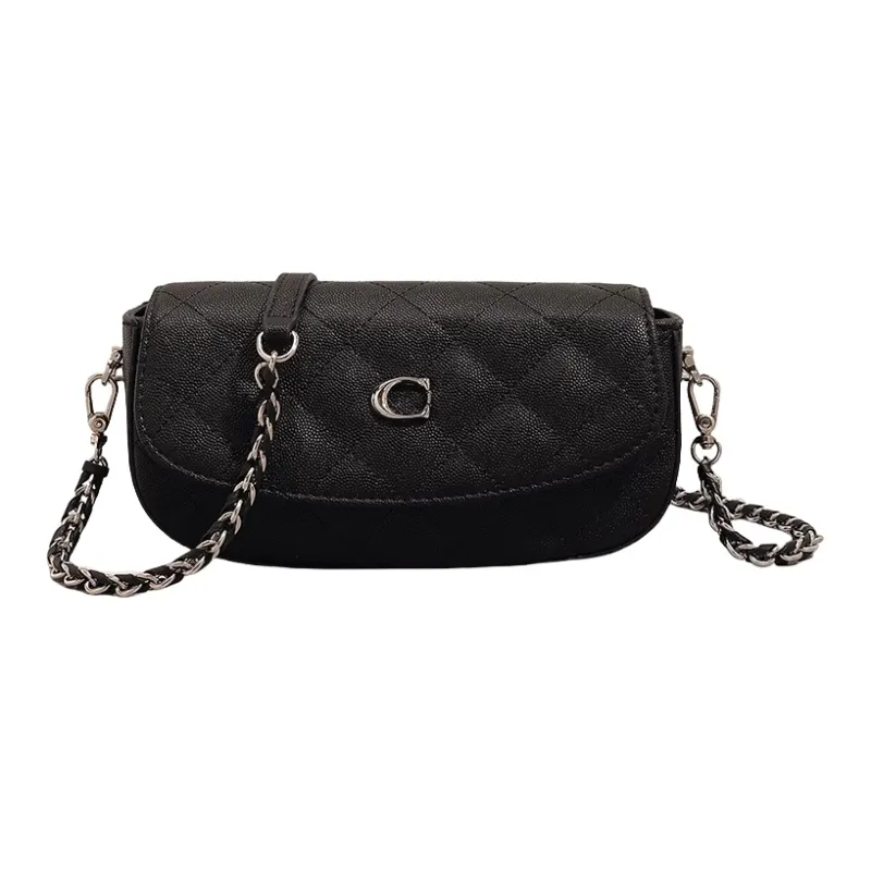 PESASRIE PU Shoulder Bag, Crossbody Bag Women's Black/Ecru-0