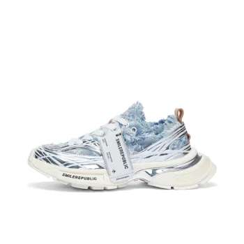 SMILEREPUBLIC SKYLINE Cushioning Height Increase Low Top Chunky Sneakers Unisex Blue White