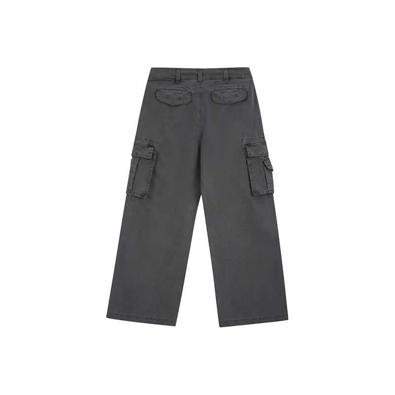 Unblank Cargo Pants Unisex Washed Gray-1