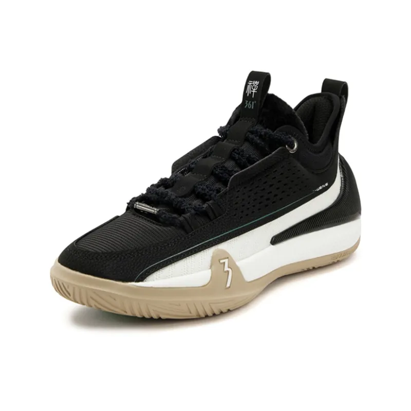 361° Cushioning Coverage Abrasion Resistant Slip Resistant Low Top Basketball Shoes Men's Black White-1
