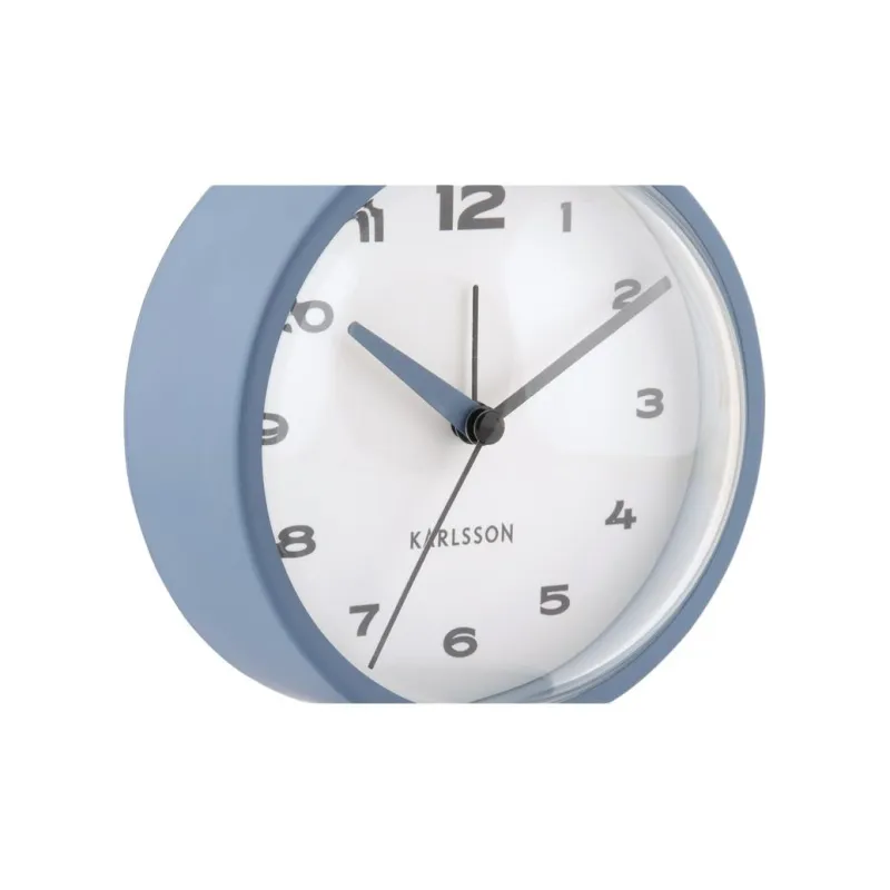 Karlsson Sweeping Seconds Movement Iron Alarm Clock Unisex Blue-1