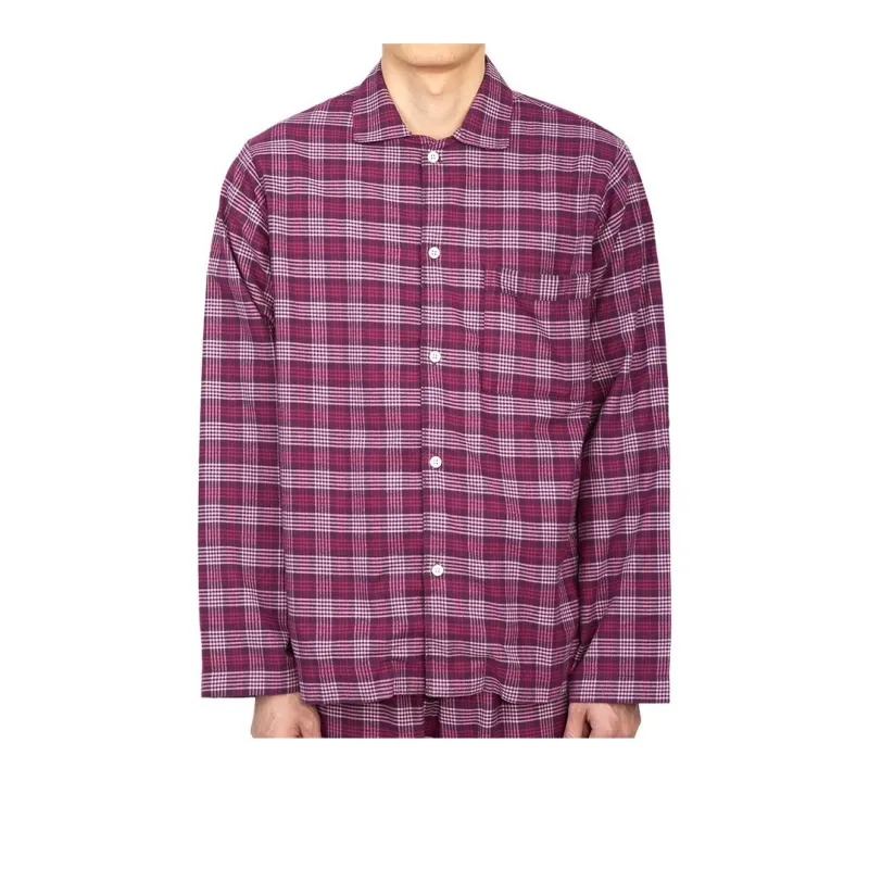 TEKLA Pajama Top Men's Red Purple Color-0