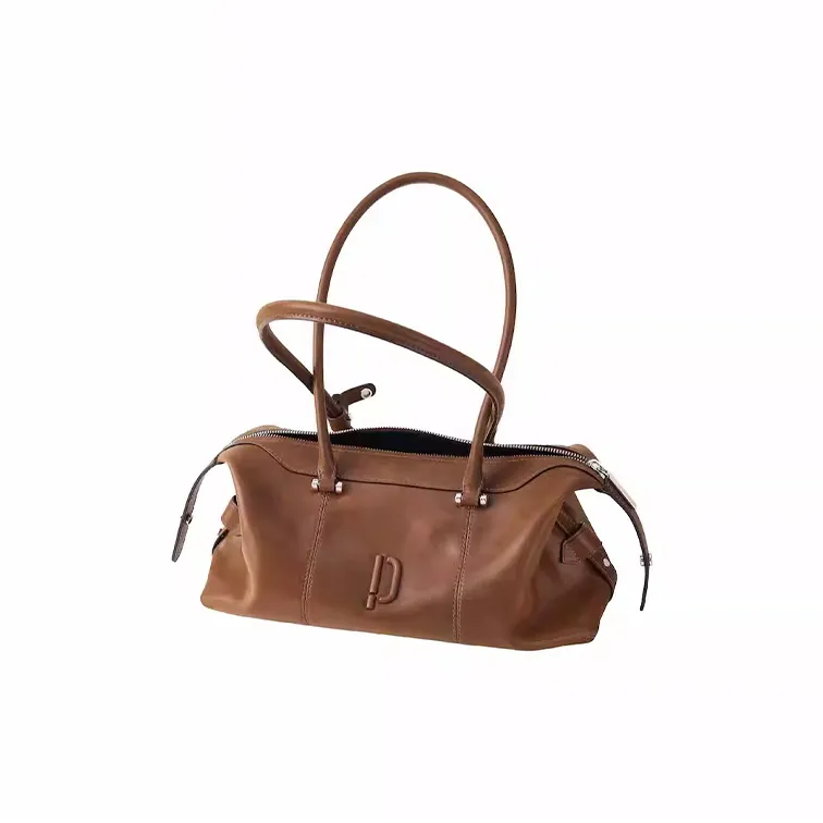 PECO Cow Leather Long Handle Portable One Shoulder Bag Women's Multicolor-8