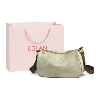 EBLAN Synthetic Leather Shoulder Bag, Crossbody Bag, Pillow Bag Regular Women's Ecru