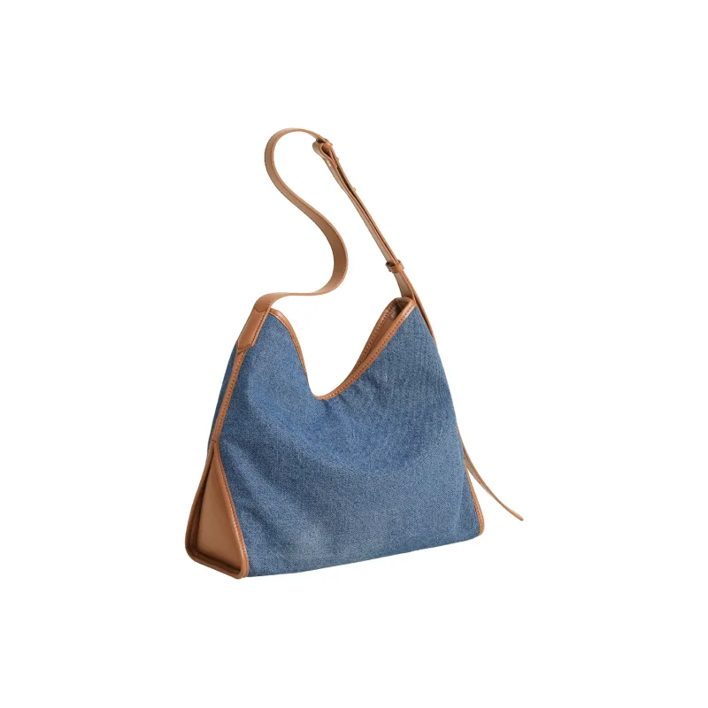 Miao Di Fabric Shoulder Bag, Crossbody Bag Regular Women's Denim Blue-6