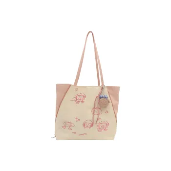 Land Gulls Canvas Bag, Tote Bag, Shoulder Bag Women's Pink/Silver