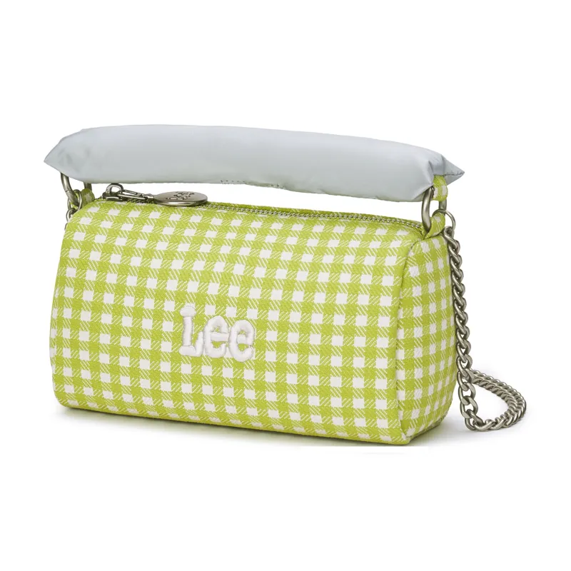 Lee Fabric Chinese Steamed Bun Bag, Handbag, Shoulder Bag, Crossbody Bag Large Size Women's Green Plaid-3
