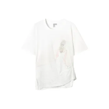 DIALOGUE T Shirts Women's Moon White