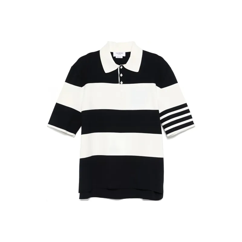THOM BROWNE Striped Polo Shirt-0
