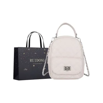 Smart PU Backpack Women's White/Black/Silver
