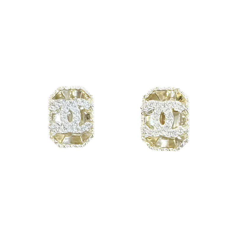 CHANEL Metal Stud Earrings Women's Gold-2