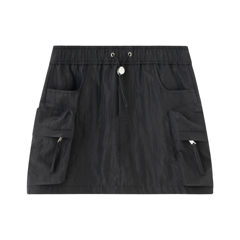 SOON FLOWER Summer Casual Short Skirts Women's Black-0