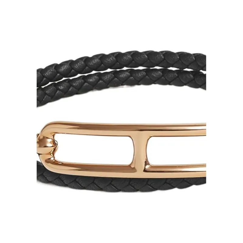 HERMES Leather Wristbands Unisex-1