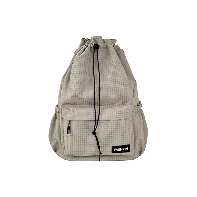Yalu Nylon Backpack Regular Unisex Black/Pink/Yellow/Gray/Khaki/Sky Blue-14