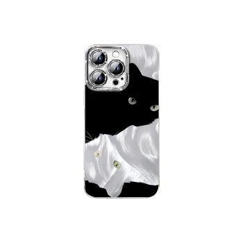 Sopi Acrylic Material Two Tone Green Eyed Kitten Phone Cases Compatible With IPhone 16/15 Pro Max/Apple 13/14 Pro/Max