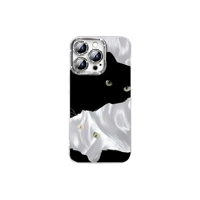 Sopi Acrylic Material Two Tone Green Eyed Kitten Phone Cases Compatible With IPhone 16/15 Pro Max/Apple 13/14 Pro/Max-0