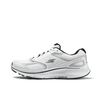 Skechers Cushioning, Wear Resistant Low Top Running Shoes Men's White Silver